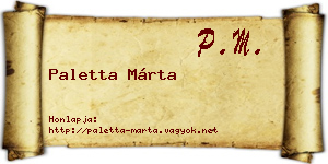 Paletta Márta névjegykártya